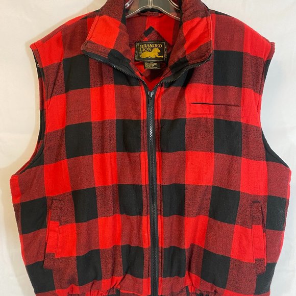 Branded Lion Black & Red Plaid Quilted Zip Front Vest NWOT Women's Size XL - Picture 11 of 14